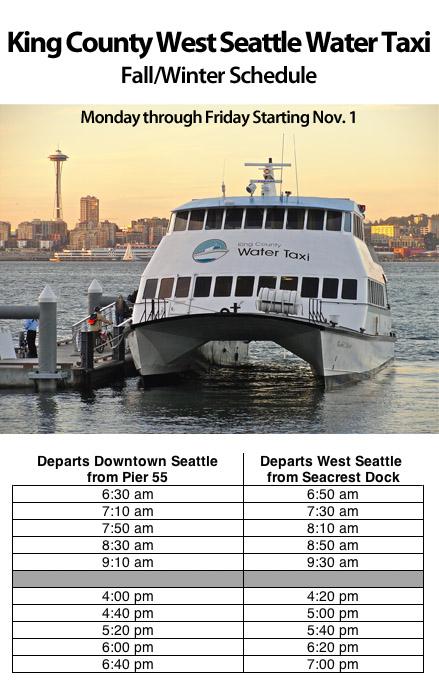 West Seattle Water Taxi schedule will change Nov. 1 | Westside Seattle
